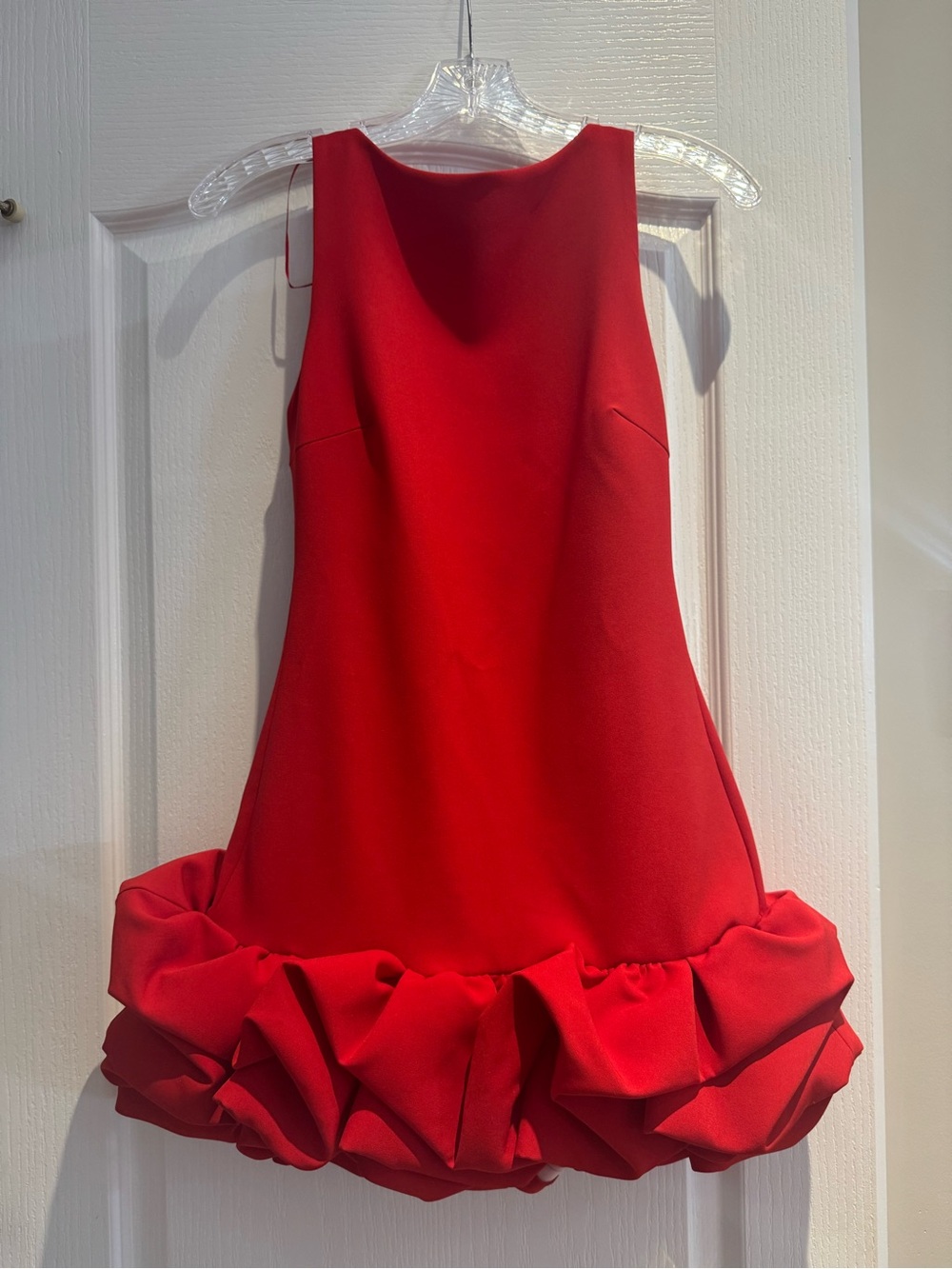 Zara Red Mini Dress with Ruffled Hem